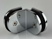 Fixed Bracket - Round 90 Degree Glass to Glass - Polished Chrome